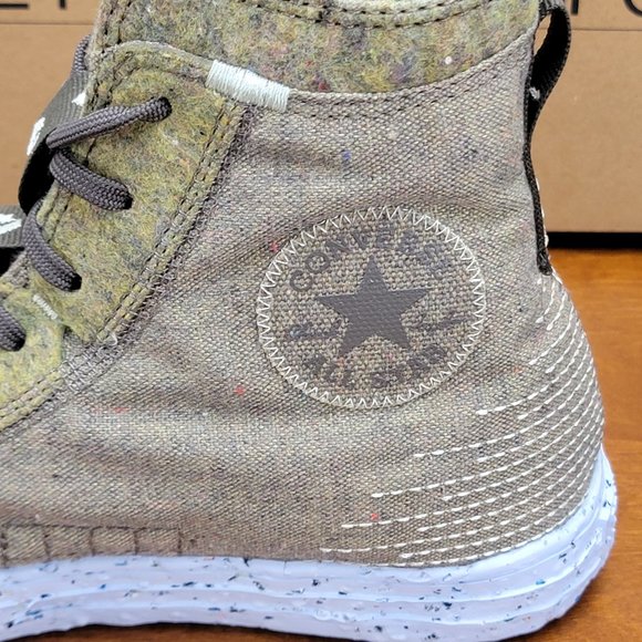 Converse Mens CTAS Crater Hi Canvas Renew 169417C Yellow/Carbon Jasper - Picture 10 of 13